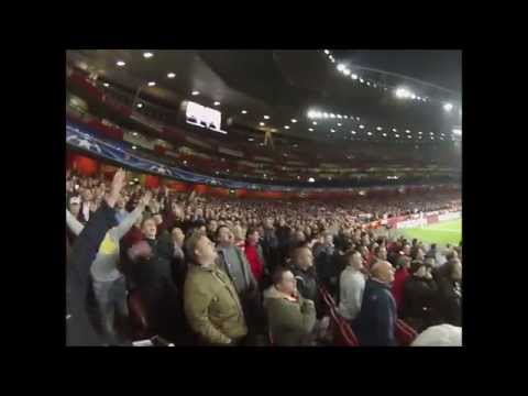 Arsenal fans footage vs Bayern Munich, Live first goal + Giroud’s song !