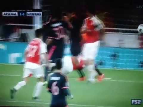 GIROUD GOAL ARSENAL 2-0 BAYERN MUNICH with English commentary