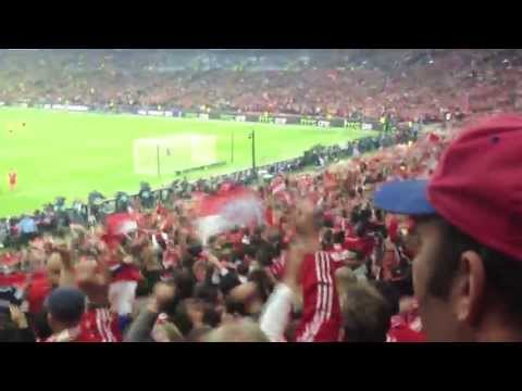 Champions League – Crazy crowd footage including goal. Fc Bayern vs. Dortmund