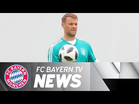 FC Bayern players join World Cup squads, Manuel Neuer in training