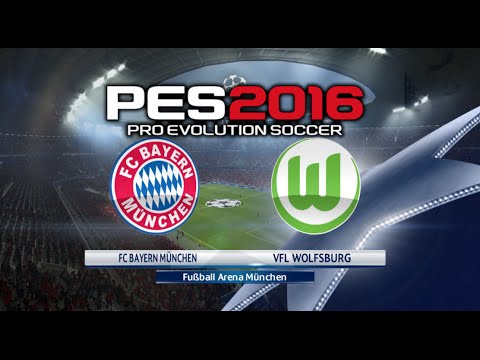 PES 2016 – FC BAYERN MÜNCHEN vs VFL WOLFSBURG Gameplay(German Commentary)