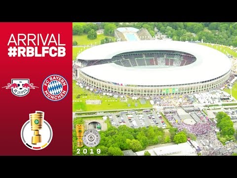 FC Bayern Arrival from Helicopter Perspective | #RBLFCB | DFB Cup Final 2018/19