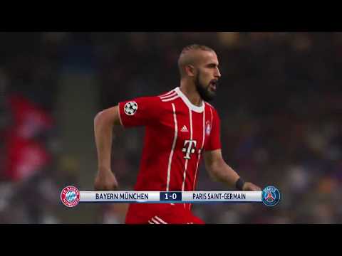 PES 2018 – Bayern Munich vs PSG full match gameplay TV camera HD60fps